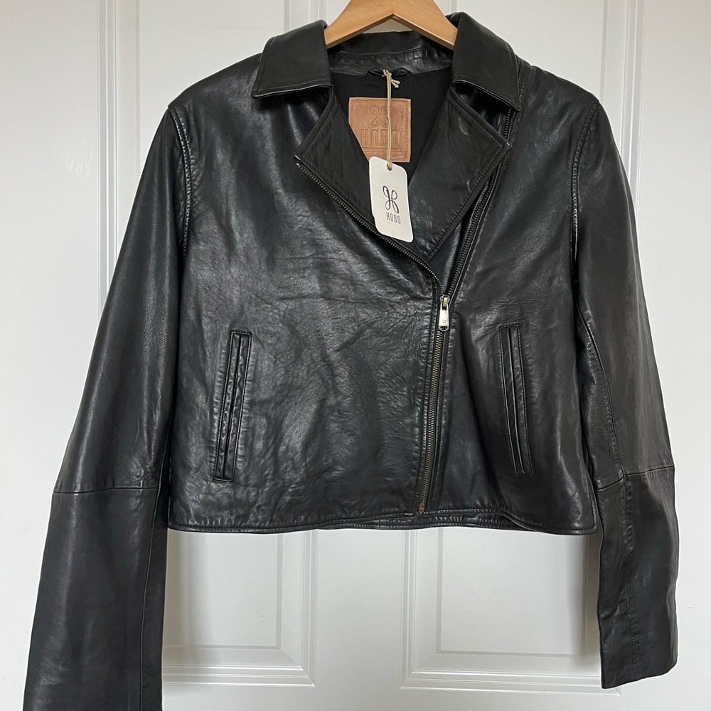 HOBO Black Genuine Leather Moto Jacket - Picture 2 of 9